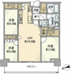 グローバルフロントタワー 7階 間取り図