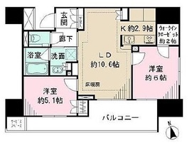 ザ・パークハウスアーバンス御成門 4階 間取り図