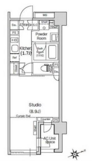 スタイリオ元住吉2 506 間取り図
