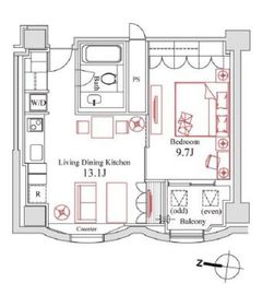 ハンドレッドステイレジデンス 7階 間取り図