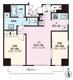 ヴェルティーク新中野 9階 間取り図