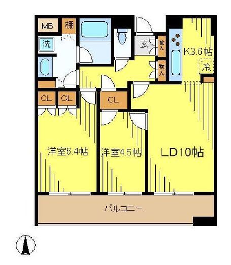 リビオ文京関口シティクロス 5階 間取り図