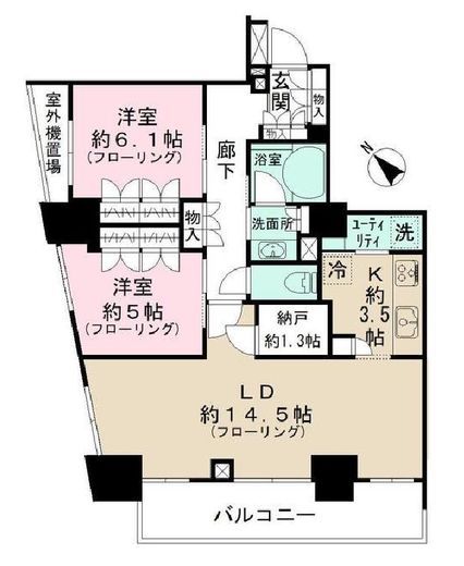 パークタワー東中野 30階 間取り図