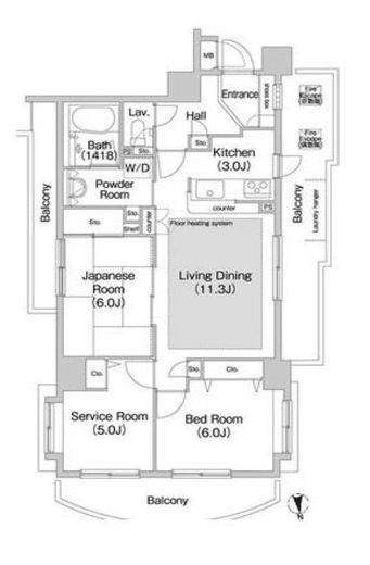 コンフォリア板橋仲宿 208 間取り図