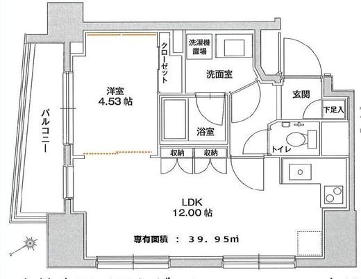 キュスティーヌ18目白学園通り 5階 間取り図