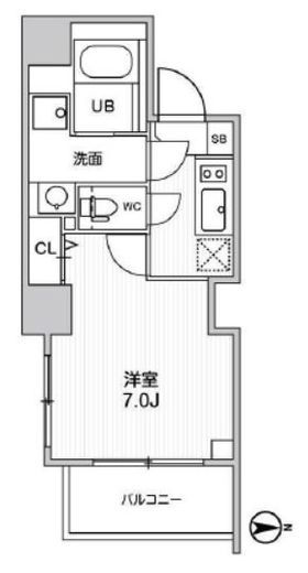 グラシアプレイス大森町 505 間取り図