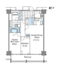 コンフォリア新宿イーストサイドタワー 2317 間取り図