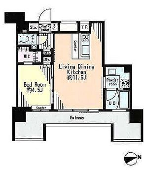 レジディア市谷薬王寺 1204 間取り図