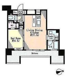 レジディア市谷薬王寺 1204 間取り図
