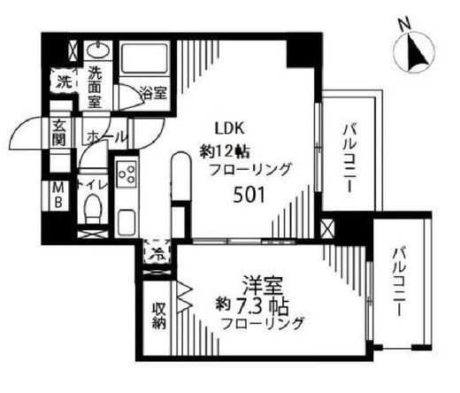 プリマヴェーラ小石川 501 間取り図