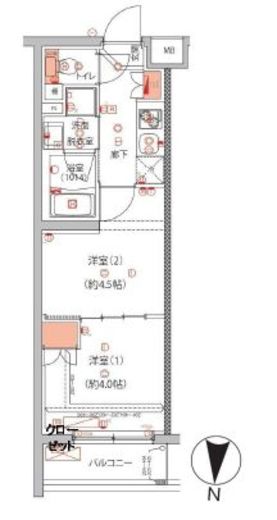 ハーモニーレジデンス中野本町パークサイド 203 間取り図