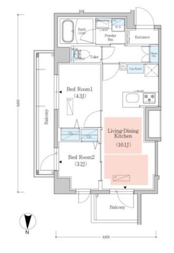 アーバネックス南品川2 206 間取り図