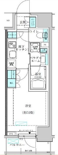 ヴィークブライト蔵前 1202 間取り図