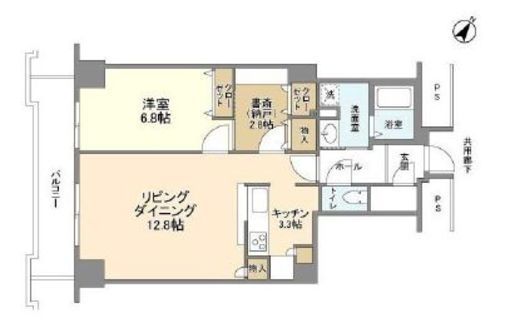 トルナーレ日本橋浜町 40階 間取り図