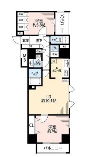 イトーピア池袋メトロポリタン 2階 間取り図