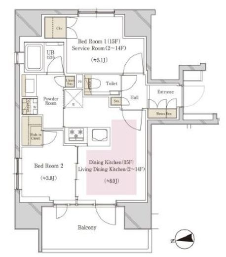 プレシス大井町パークフロント 7階 間取り図