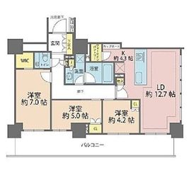 ブリリアタワー上野池之端 12階 間取り図