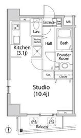 グレイスコート西麻布1 1101 間取り図