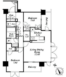 プレミスト不動前 6階 間取り図