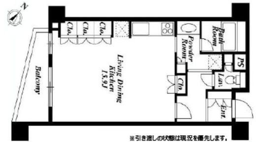 デュオフラッツ赤坂 102 間取り図