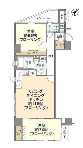センチュリー赤坂 4階 間取り図