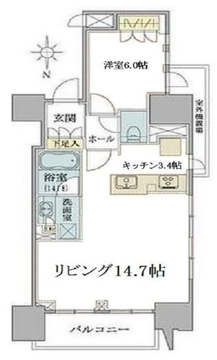 クラッシィスイート・ジオ東麻布 14階 間取り図