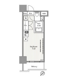 レジディア東銀座 712 間取り図