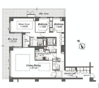 オパス有栖川テラス＆レジデンス 1階 間取り図