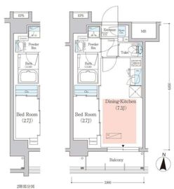 アーバネックス菊川3 1202 間取り図