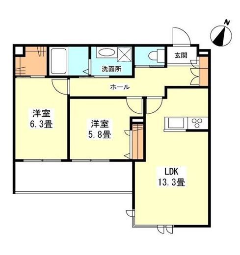 ヘリテイジ八雲 211 間取り図
