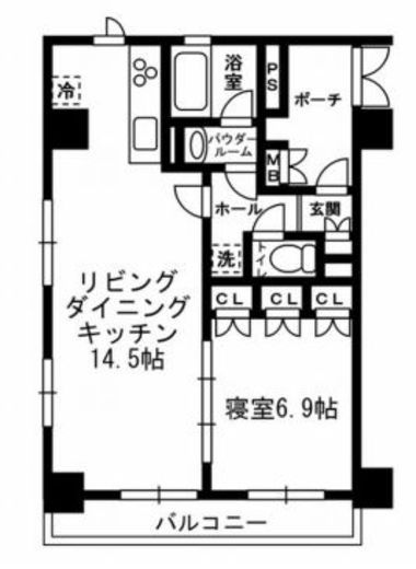 レジディア月島3 1208 間取り図