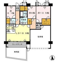 ロイヤルパークス西新井 108 間取り図