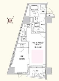 エステムプラザ市谷外濠公園 4階 間取り図