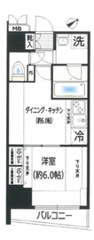 エステムプラザ市谷外濠公園 2階 間取り図