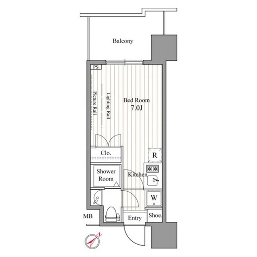 プレミアムキューブ田町 1105 間取り図