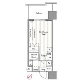 プレミアムキューブ田町 1105 間取り図