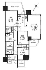 ザ・パークハウス東雪谷フロント 7階 間取り図