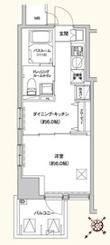 エステムプラザ市谷外濠公園 2階 間取り図