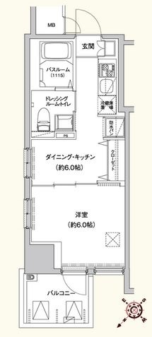 エステムプラザ市谷外濠公園 7階 間取り図