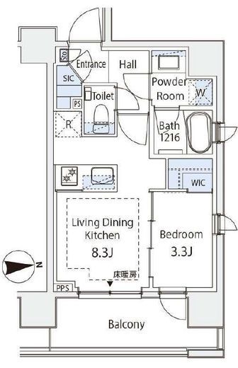 ピアース千代田東神田 3階 間取り図
