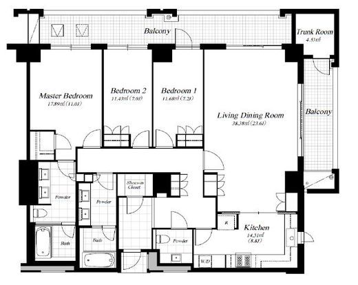 麻布第一マンションズ 415 間取り図
