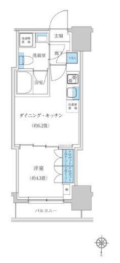 レジディア蒲田プレイス 602 間取り図