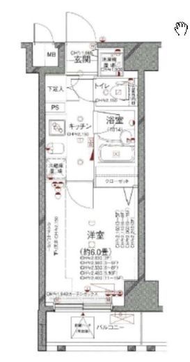 パレステュディオ六本木EAST2 8階 間取り図