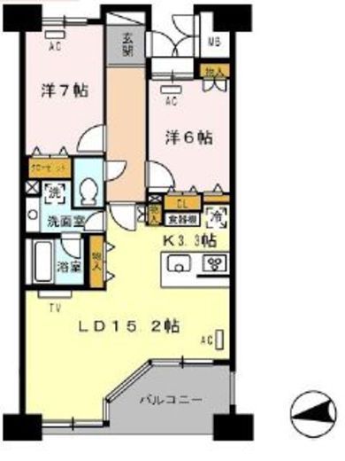 ロイヤルパークス西新井 1207 間取り図