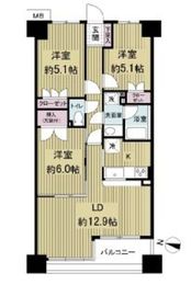 アクス御殿山 7階 間取り図