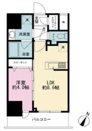 シティインデックス神田 8階 間取り図