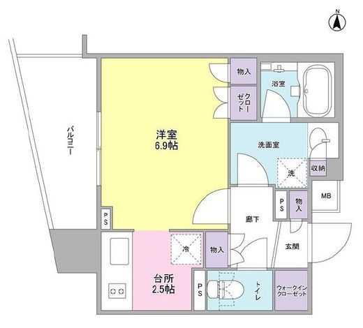 プラウドタワー亀戸 4階 間取り図