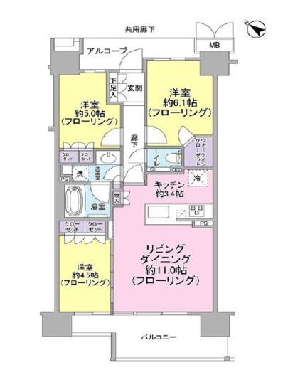 インプレスト東京八丁堀 8階 間取り図