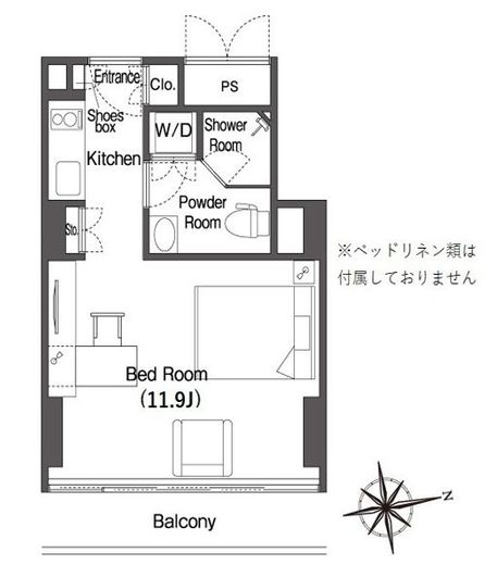 ウエリスアーバン品川タワー 1605 間取り図
