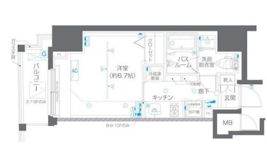 ZOOM白金台 4階 間取り図